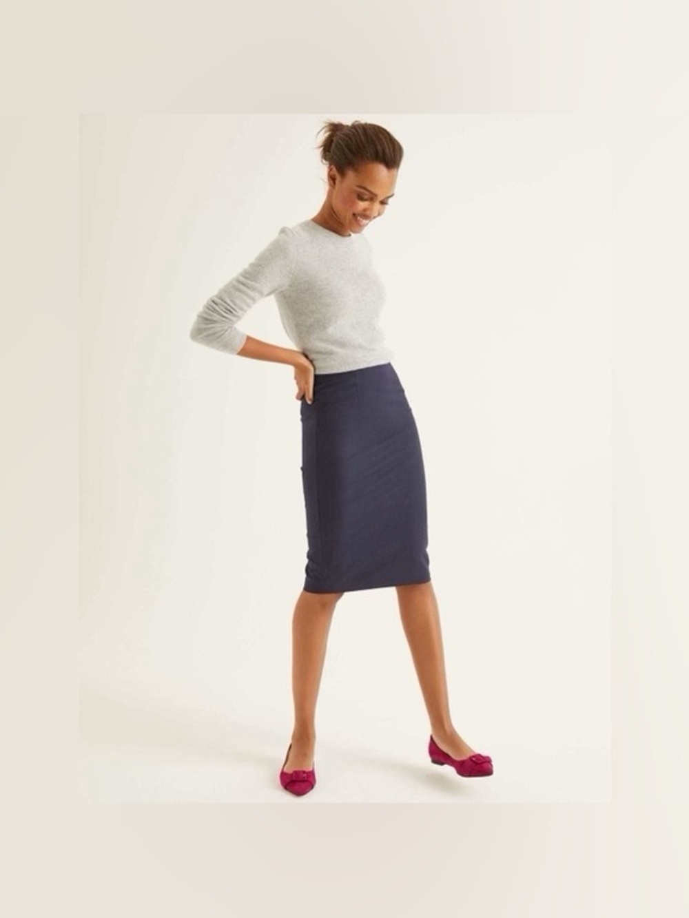 Boden Navy Blue Pencil Skirt Size 12